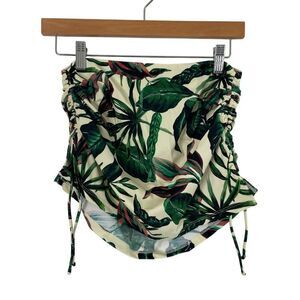 Andie The Waikiki Swim Skirt Women's Small Ivory Green Palm Cover Up‎ Tropical